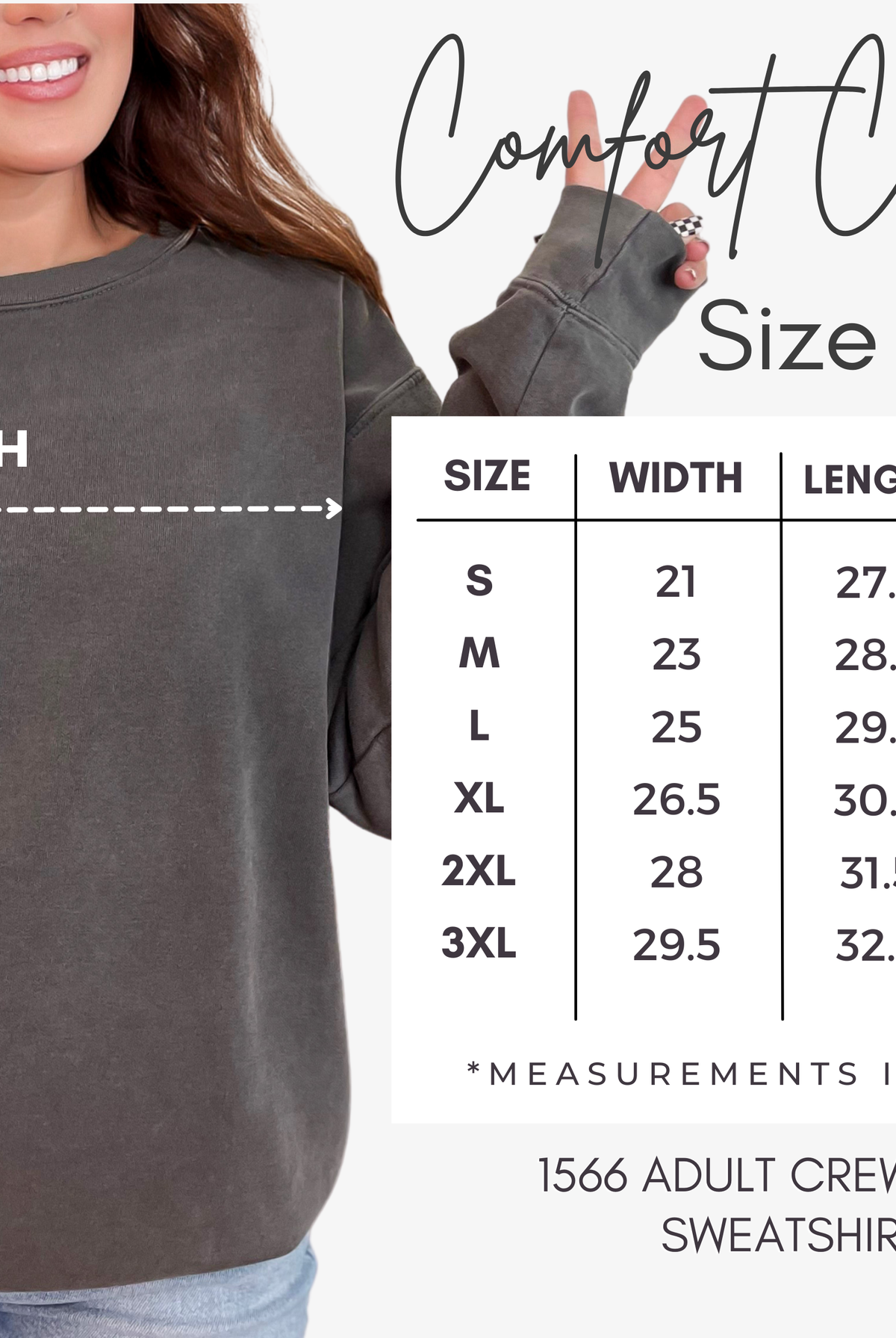 comfort colors size guide