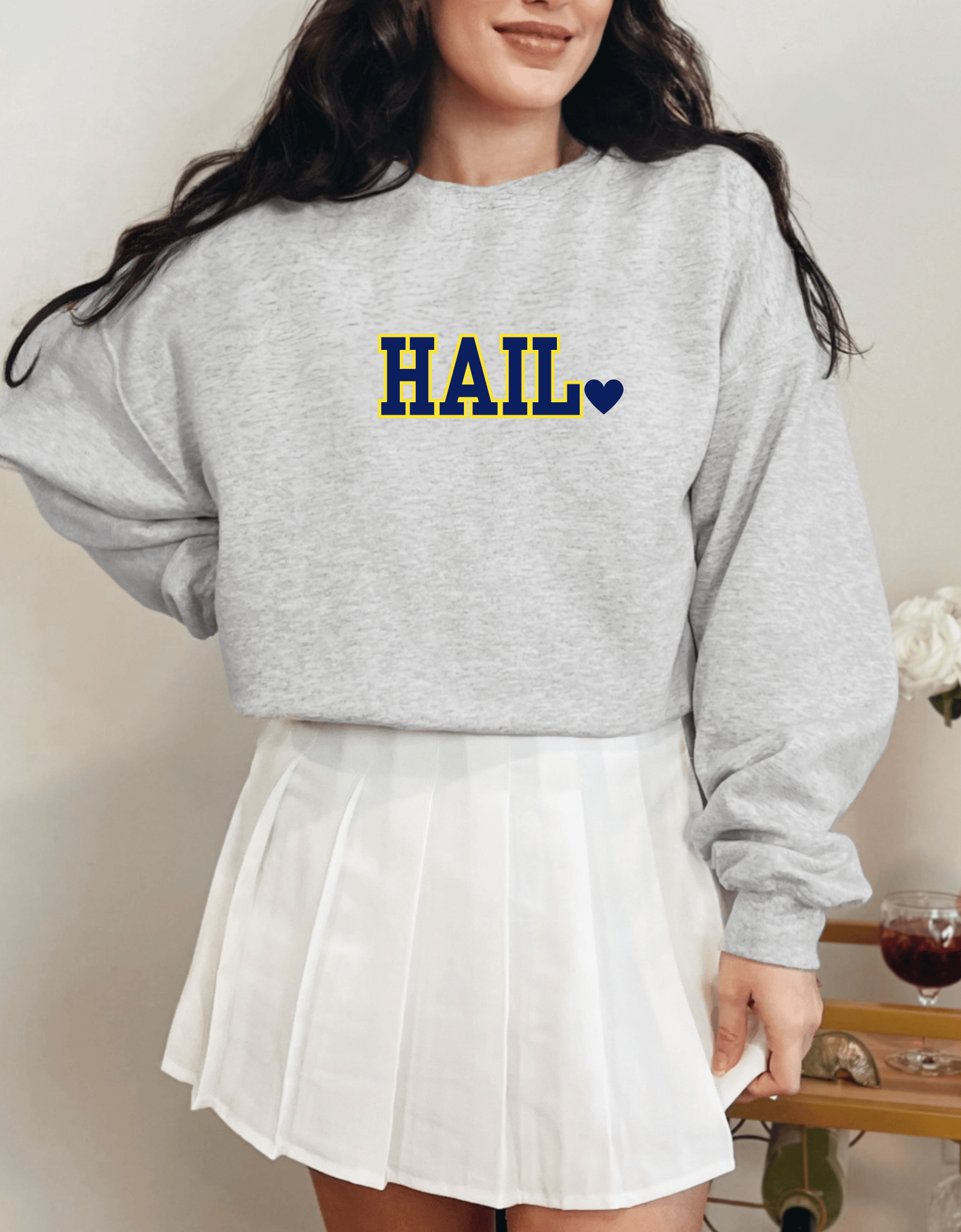 Hail Block Lettering Crewneck & T-Shirt