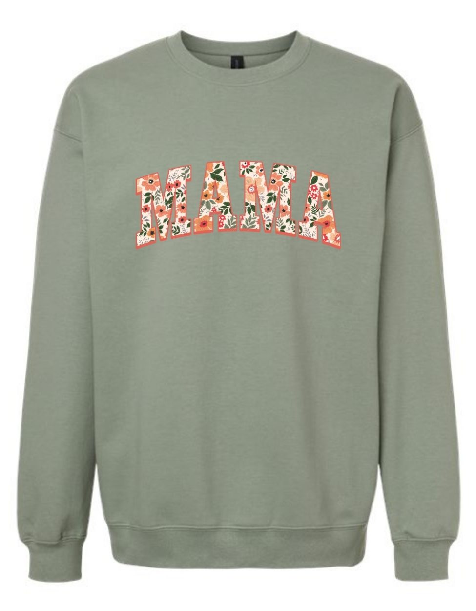 mama floral sage crew
