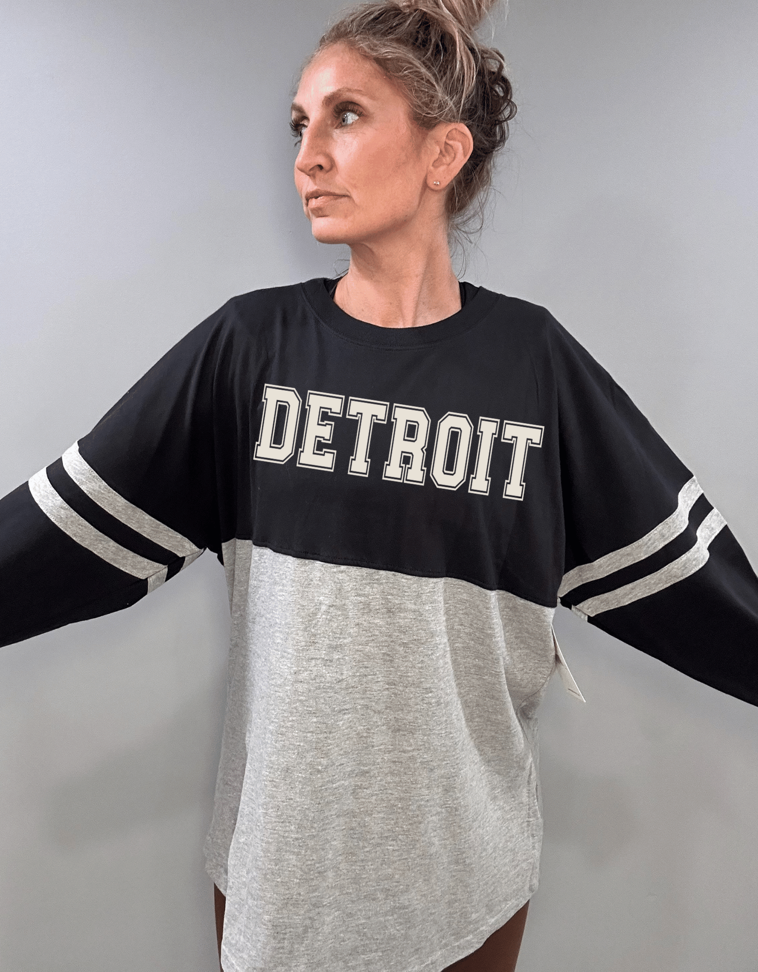 Oversized Varsity Long Sleeve Tshirt