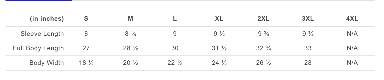 Badass mom Tshirt size guide