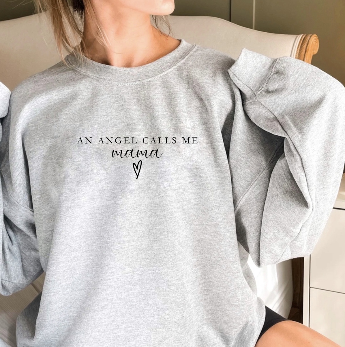 An angel calls me mama crewneck