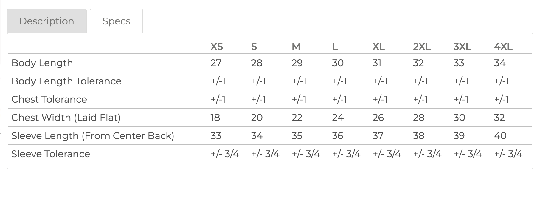 Pull Over Crewneck Sizing Chart American Apparel