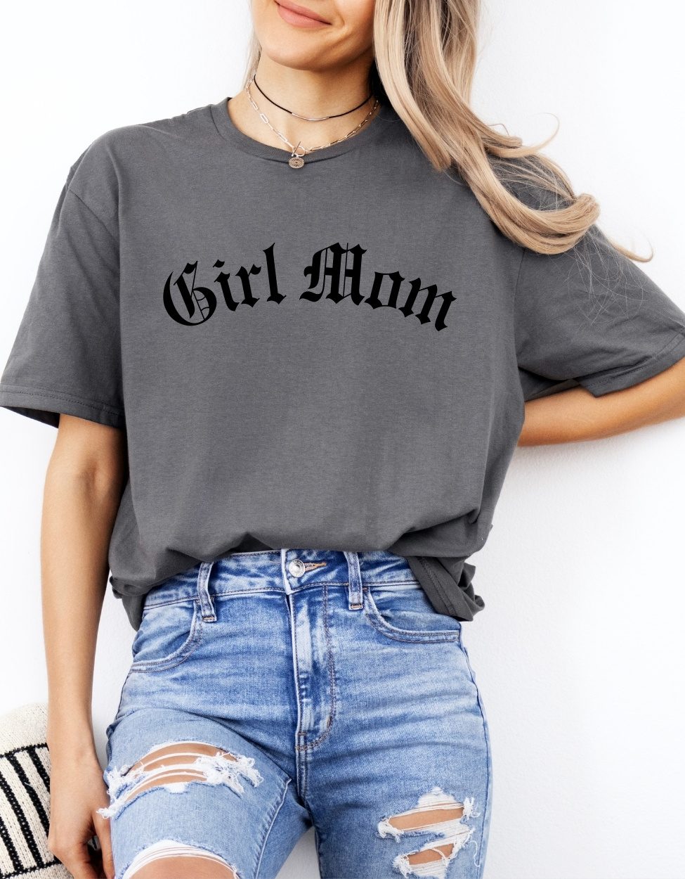 girl mom old english charcoal