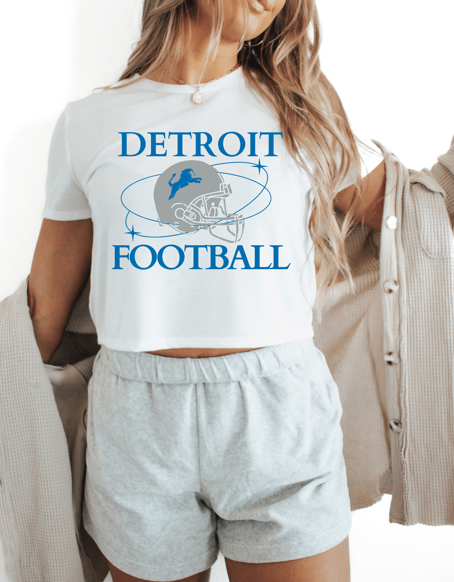 Womens Boxy Tshirt Detroit Football