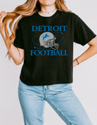 Womens Boxy Tshirt Detroit Football black