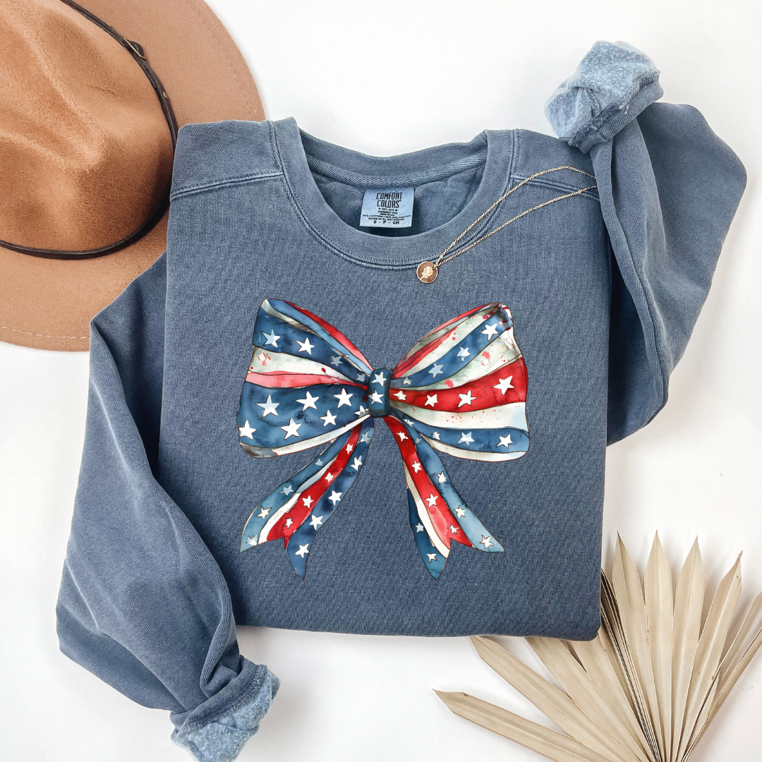 Bow crewneck blue
