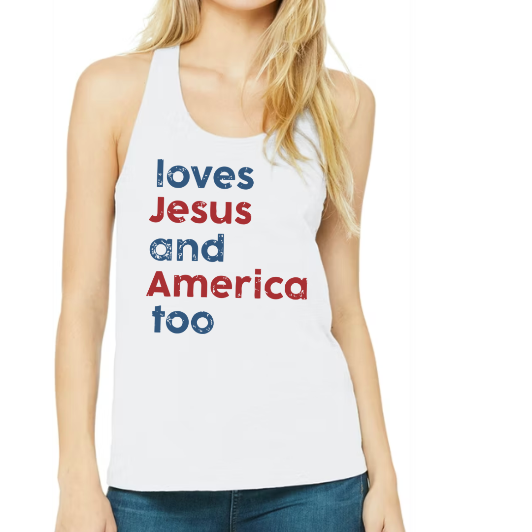 Loves Jesus and America too tank