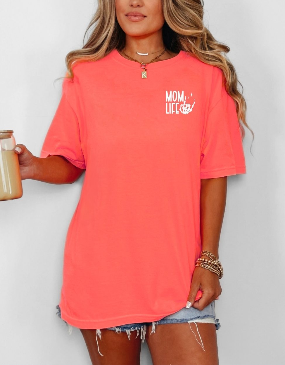 mom life neon red orange