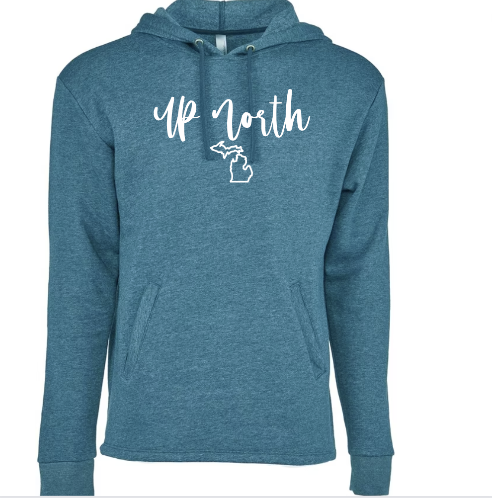 Up North Cursive Blue Hoodie