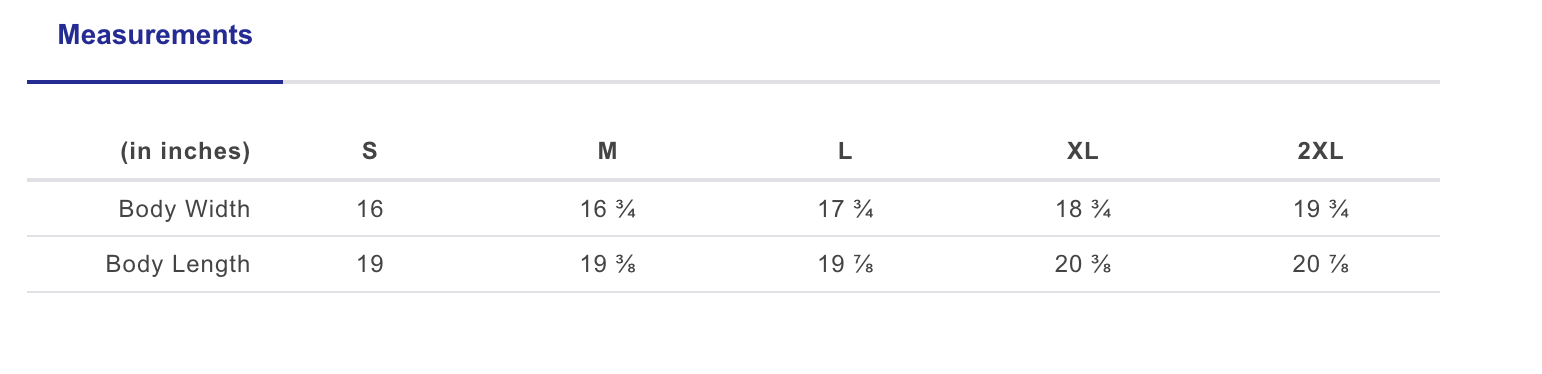 Bella Tank Size Guide