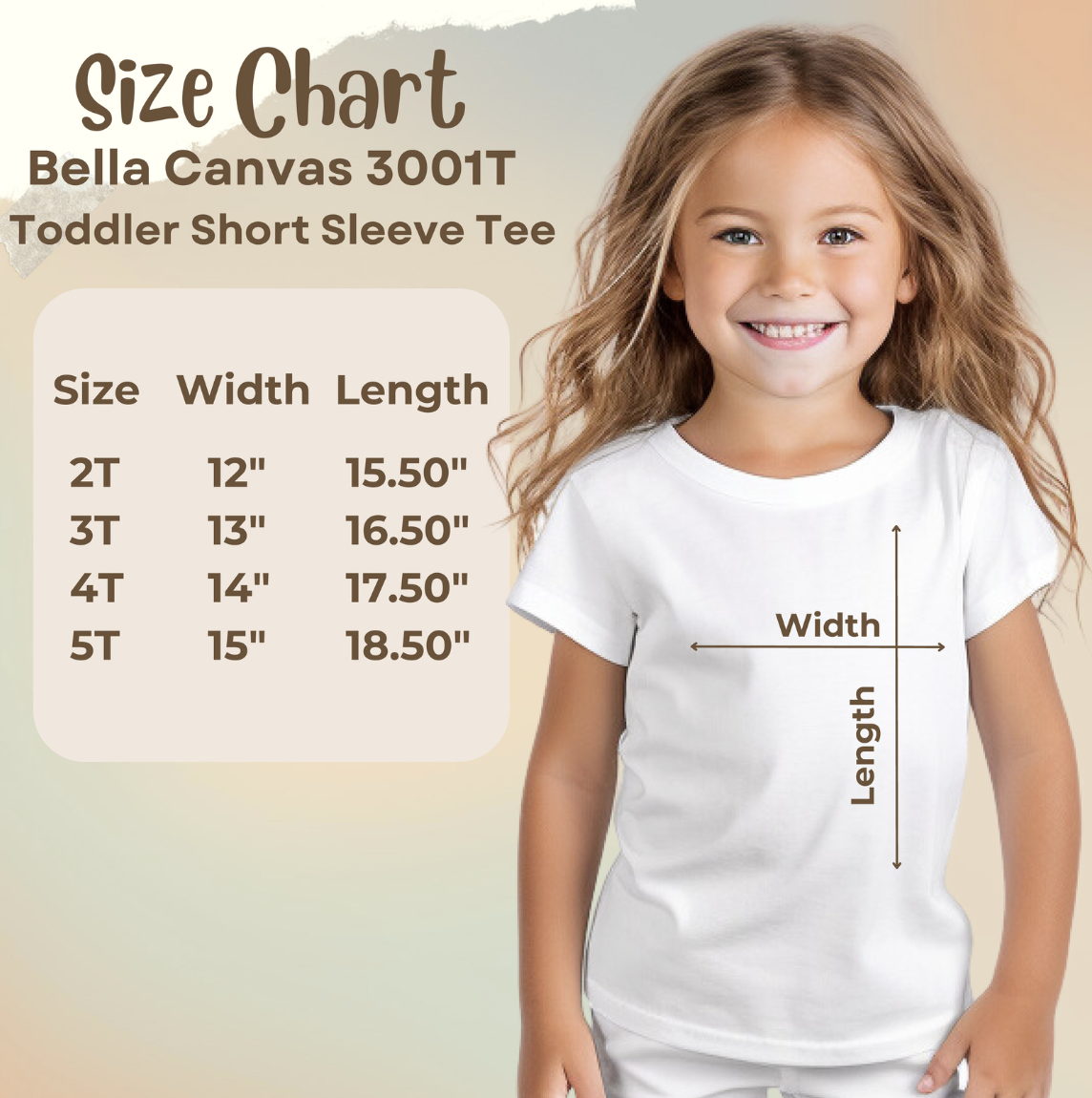 Bella Kids Size Guide Girls