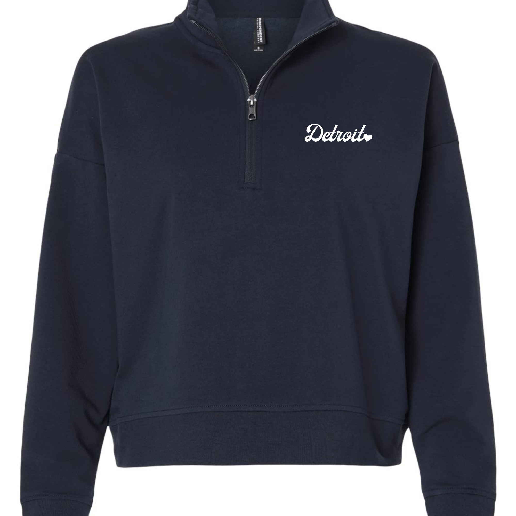 Detroit Retro Script Sparkle Quarter Zip – Chaos Collection
