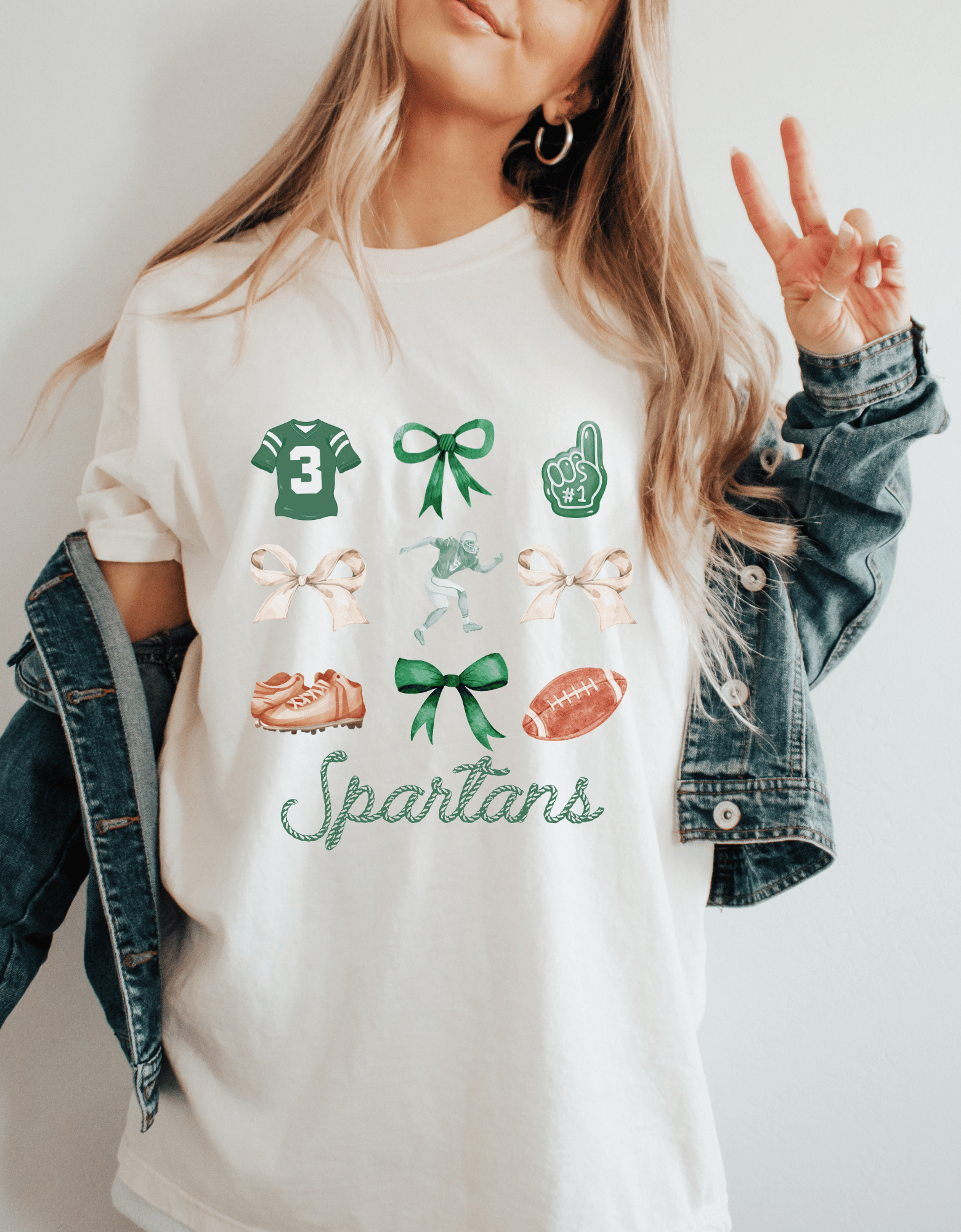 Vintage Football Graphics Collection with Bows – Michigan State