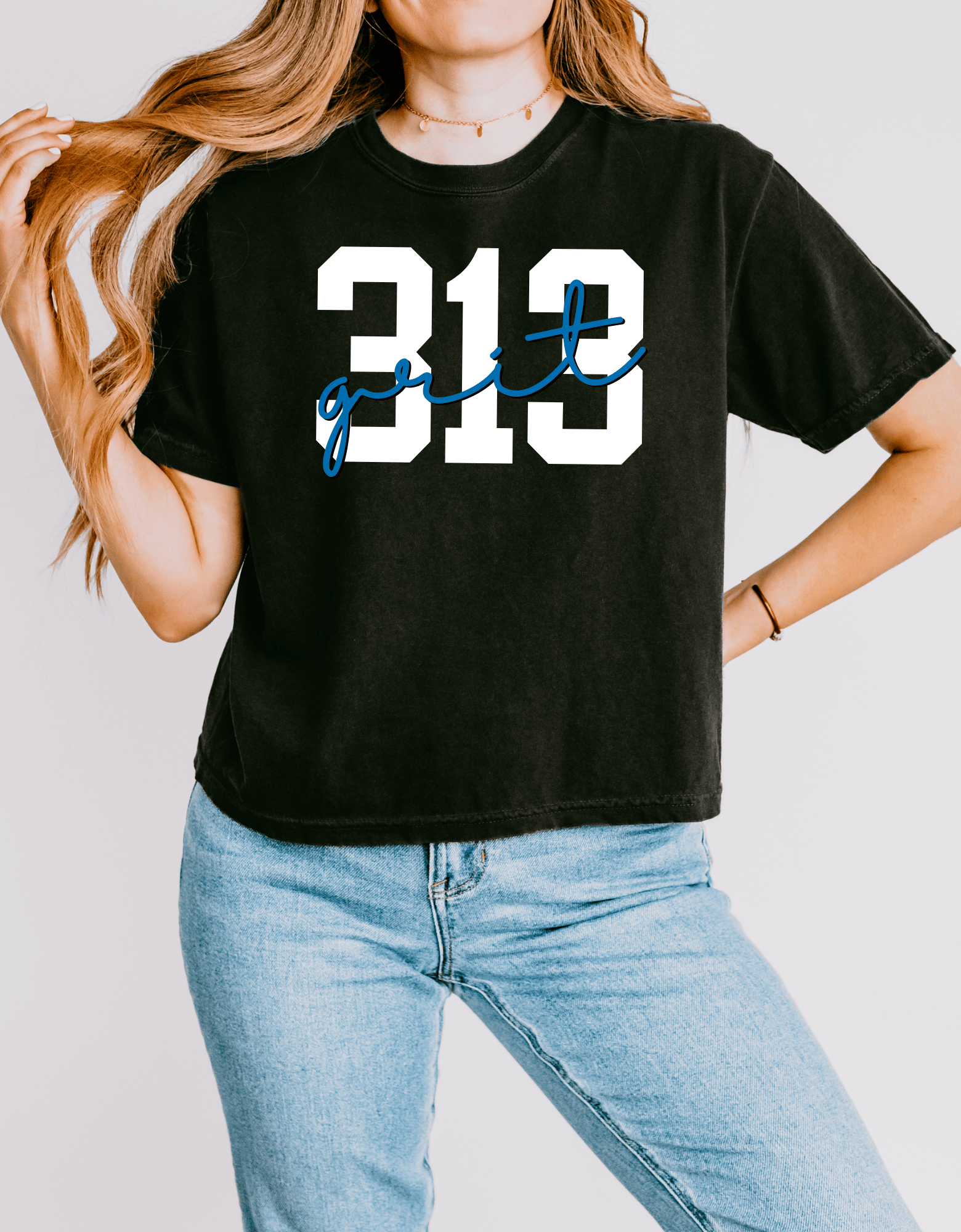 Womens Boxy Tshirt 313 Grit black