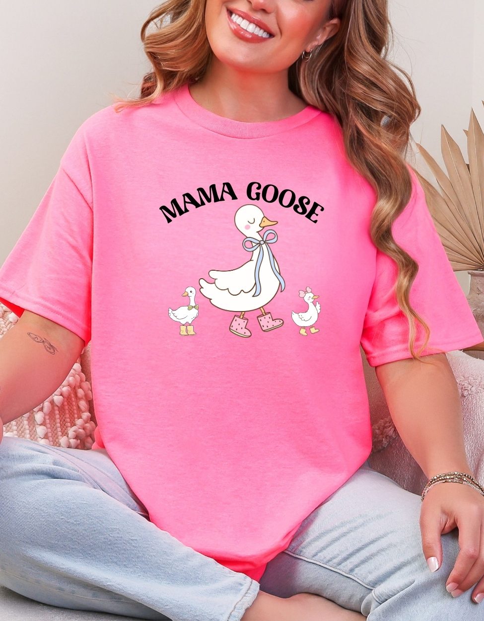 mama goose pink t