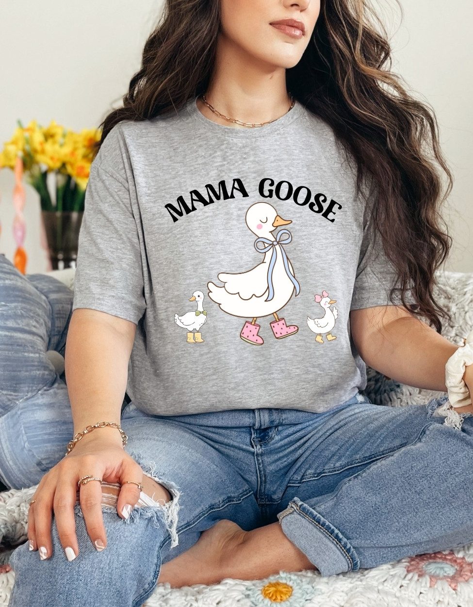 mama goose grey t