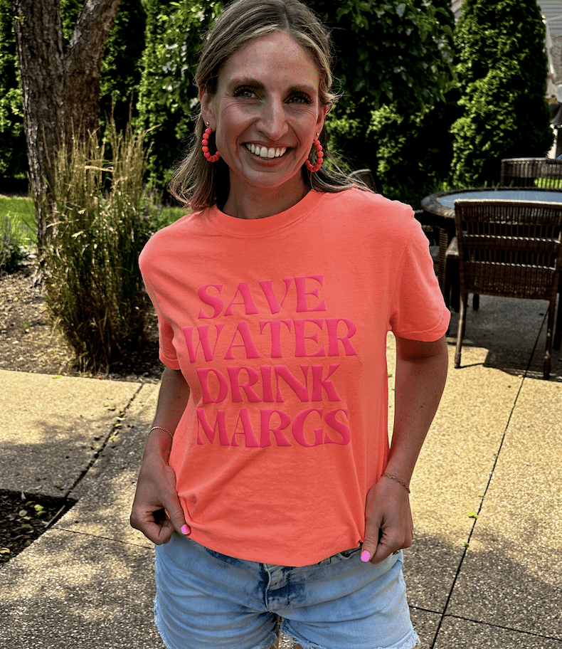 save water margs matt orange & pink earrings