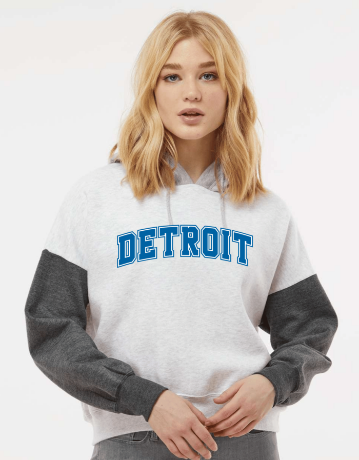 block letter detroit crop hoodie