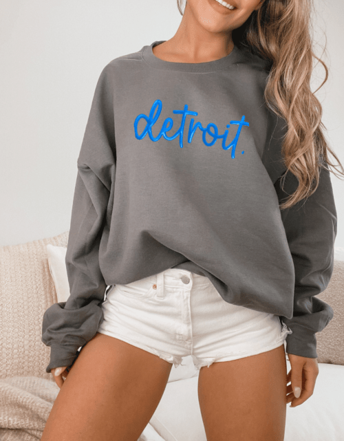 Metallic blue puff detroit