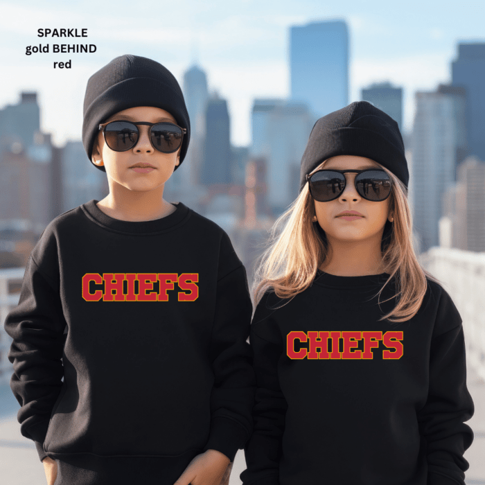 chiefs sparkle black kids crew