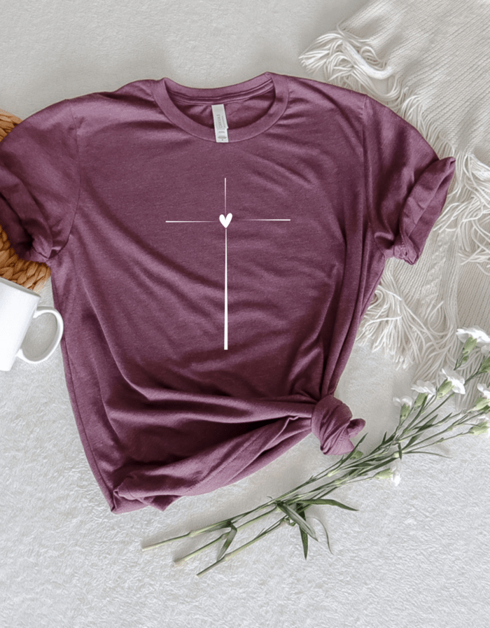 Cross with heart - faith collection