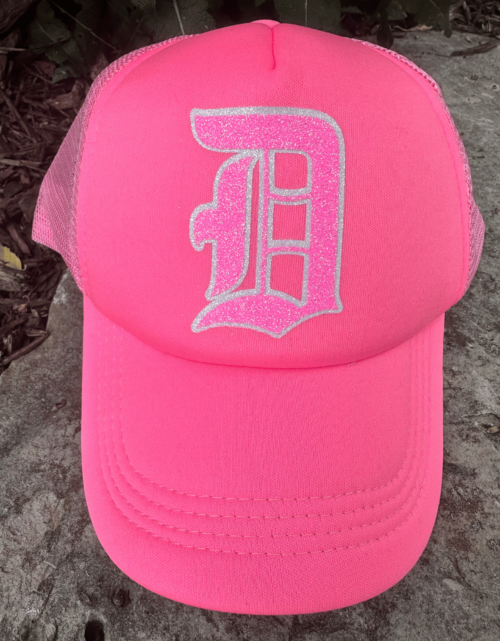 Hot Pink Sparkle Detroit hat