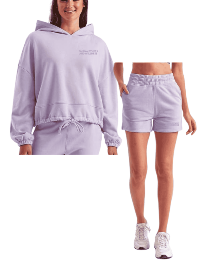 minimalist ohana lilac set shorts