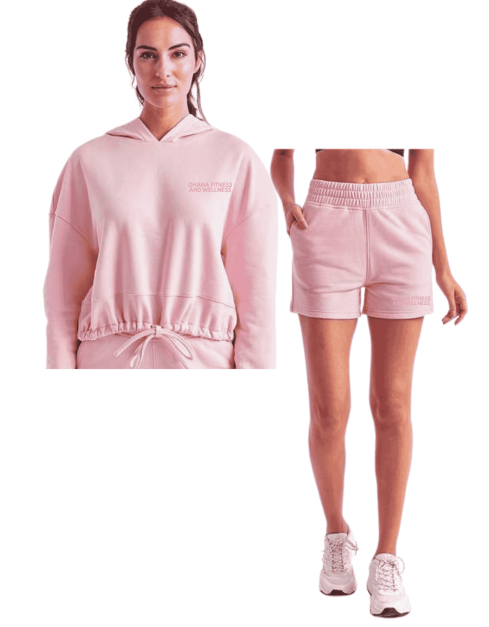 minimalist ohana pink set shorts
